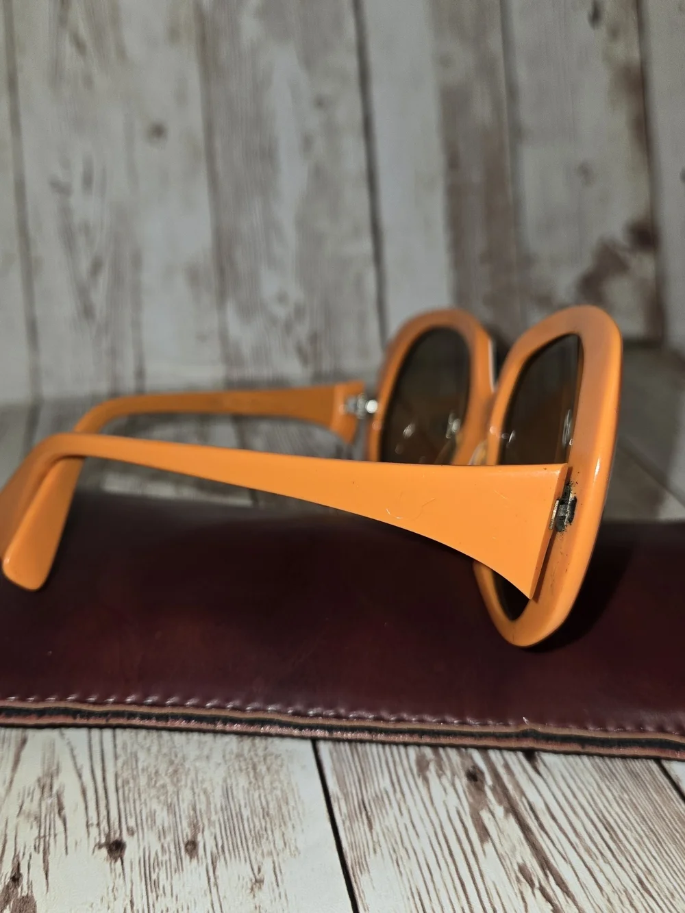 Vintage Rodenstock Bonny 130 Sunglasses Oversized Mod Orange Green Germany